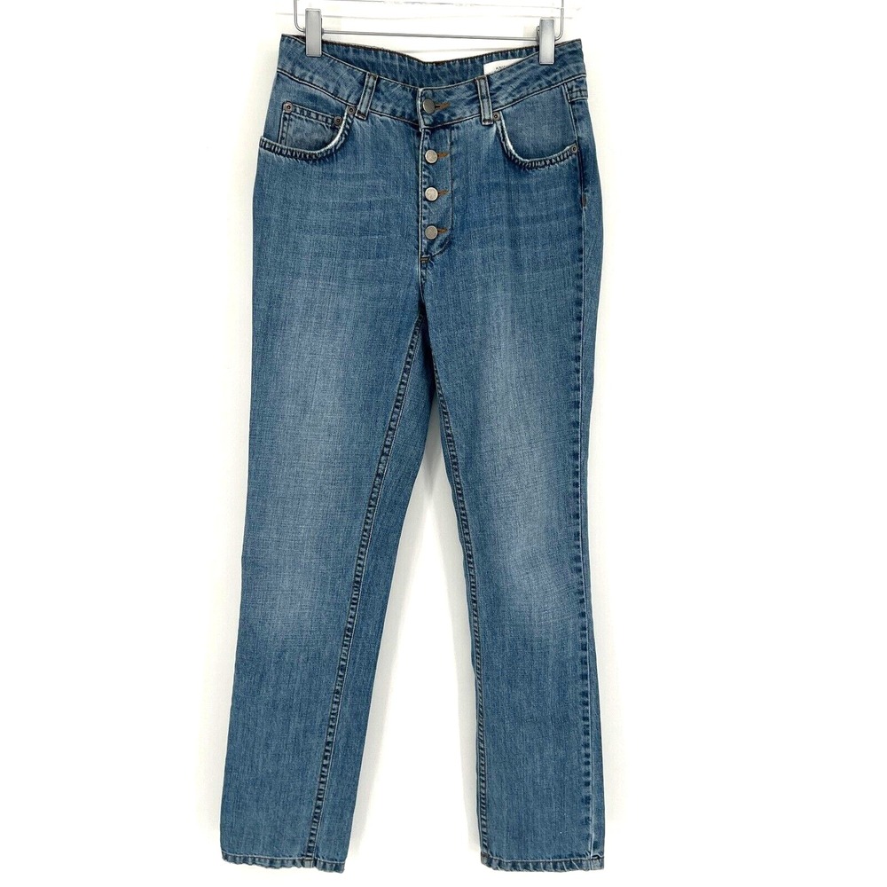 Anine Bing Jeans Women 26 Blue High Rise Straight Leg Denim Classic Simple